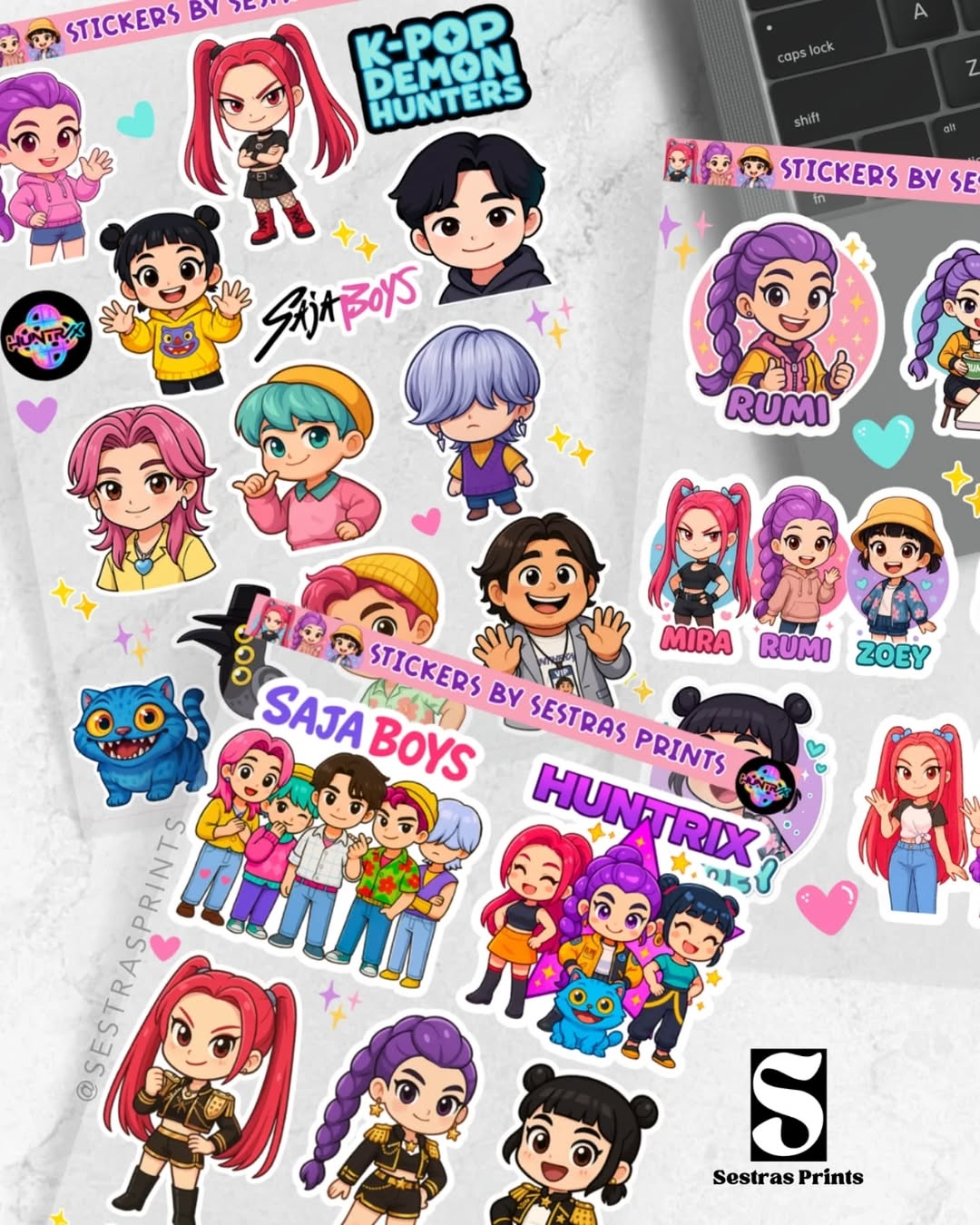 K-Pop Demon Hunters sticker collection